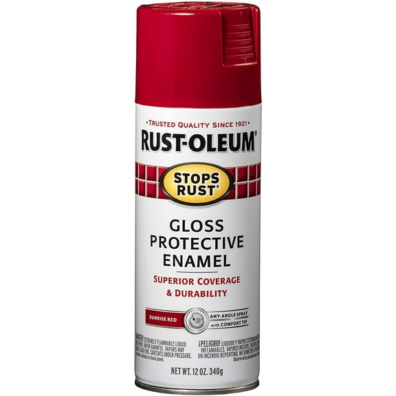 Rust-Oleum 7762830 Gloss Sunrise Red Stops Rust Spray Paint, Enamel, 12 fl. oz. Aerosol Can Pack of 6