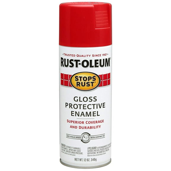 Rust-Oleum 7762830 Stops Rust Spray Paint, 12 Ounce, Gloss Sunrise Red