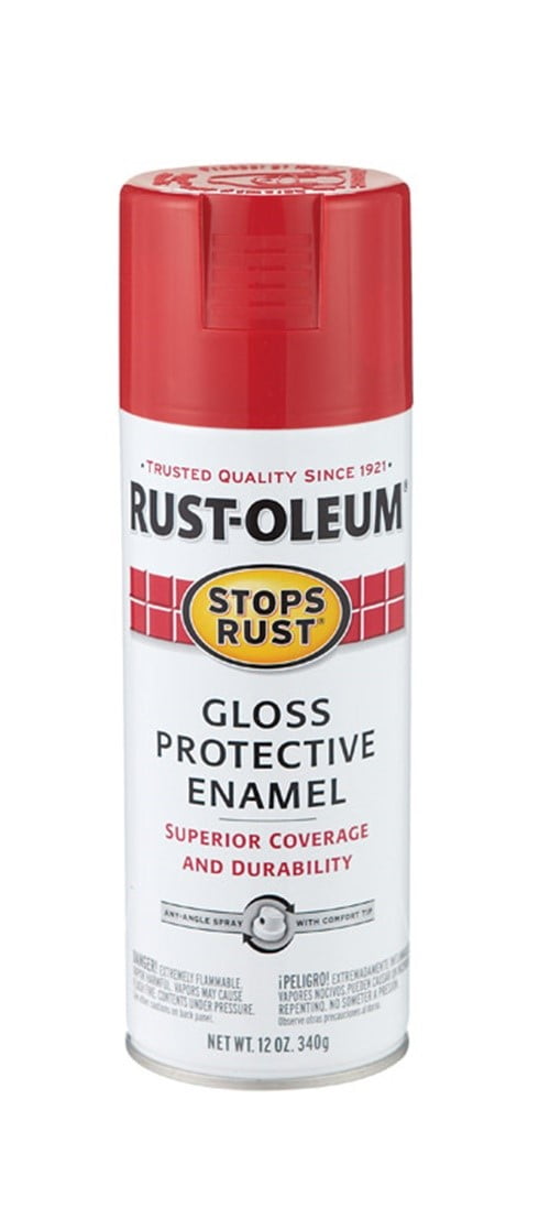 Rust-Oleum Stops Rust Spray Paint - Gloss, Durable, Anti-Rust - 12 Oz, Carnival Red