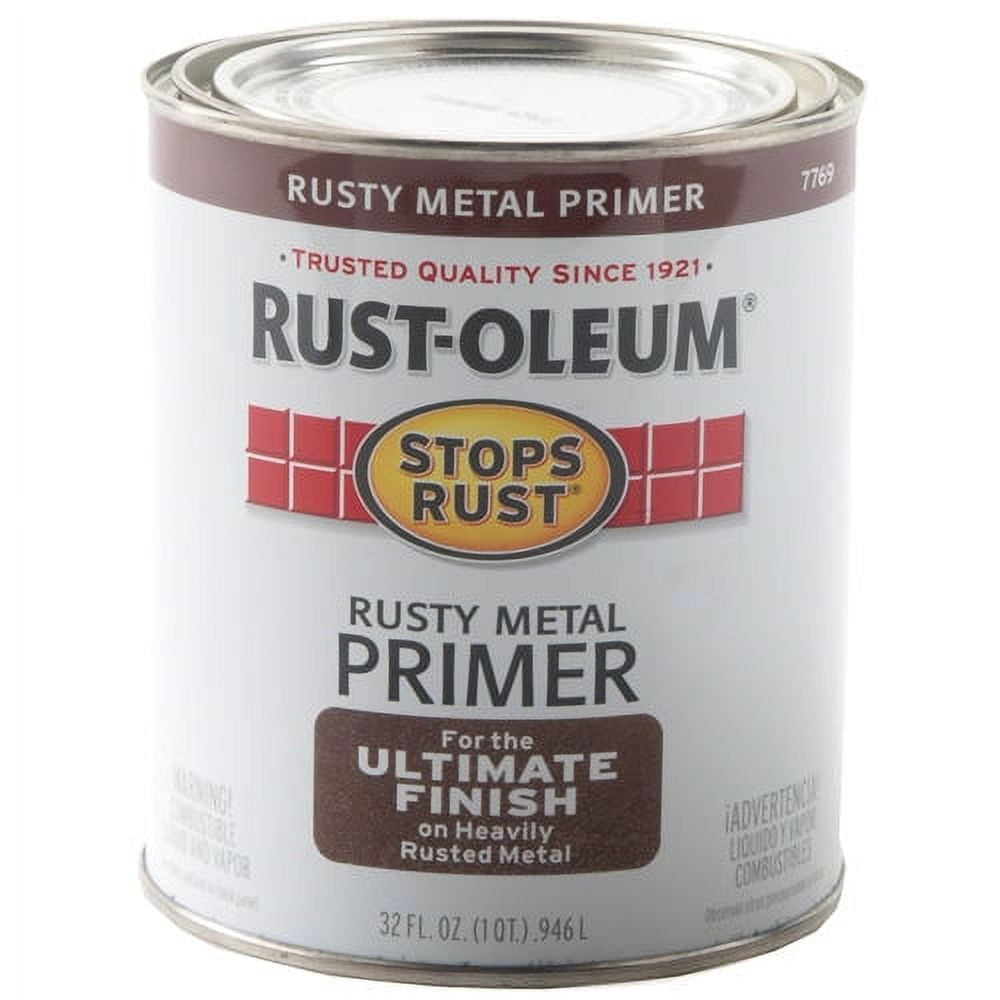 RustOleum 7769502 Stops Rust Ultimate Flat Rusty Metal Primer, 1 Qt