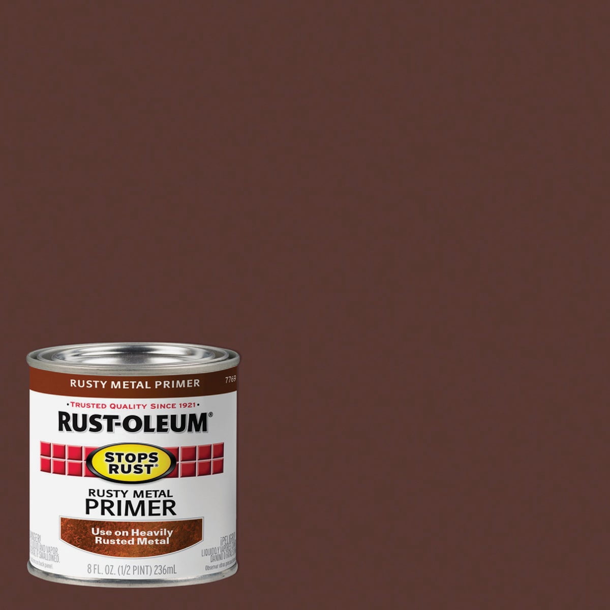 Rust-Oleum 7769730 Stops Rust Rusty Metal Brush On Primer, Half Pint, Flat Red