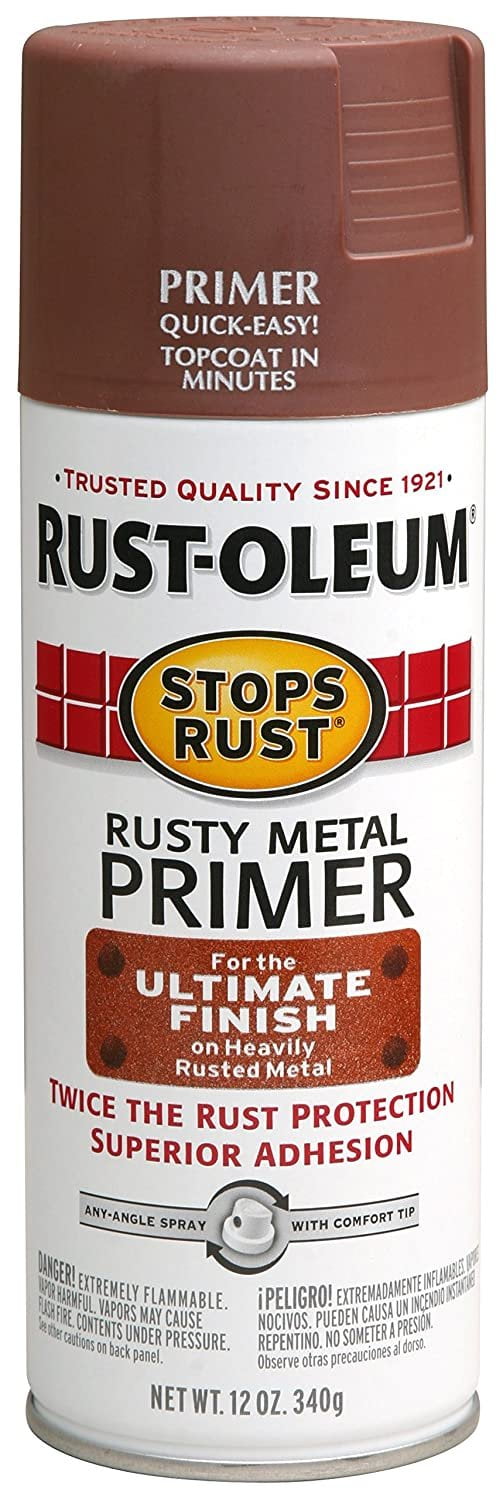 Rust-Oleum 7769830-6PK Stops Rust Rusty Metal Primer Spray, 12 oz, Flat Red, 6 Pack
