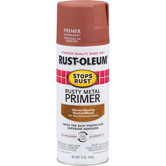 Rust-Oleum 7769830 Stops Rust Spray Paint, 12-Ounce, Flat Rusty Metal Primer