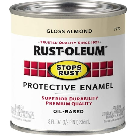 Rust-Oleum 7770730-6PK Stops Rust Brush On Paint, Half Pint 6 Pack, Gloss Almond, 48 Fl Oz