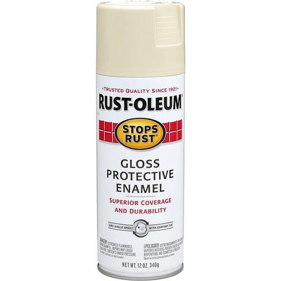 Rust-Oleum 7770830-6PK Stops Rust Spray Paint, 12 oz, Gloss Almond, 6 Pack