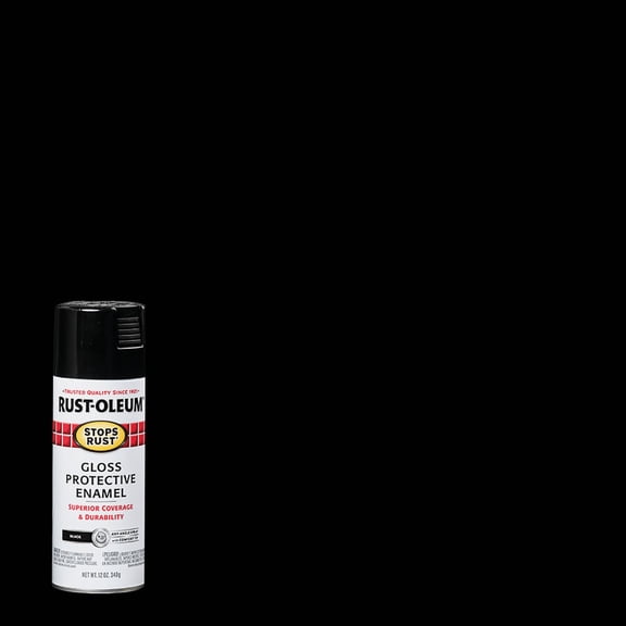 Rust-Oleum 7779830 Gloss Black Stops Rust Spray Paint, Enamel, 12 fl. oz. Aerosol Can Pack of 6 Interior & Exterior Use, Professional Finish