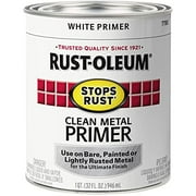 Rust-Oleum 7780502 Stops Rust Protective Enamel Paint, 32 Fl Oz Pack of 1, Flat White Clean Metal Primer, 12