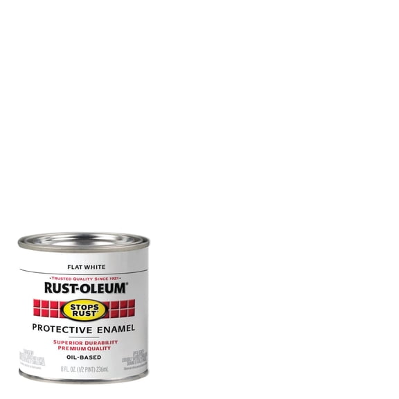 Rust-Oleum 7790730-6PK Stops Rust Brush On Paint, Half Pint, Flat White, (Pack of 6)