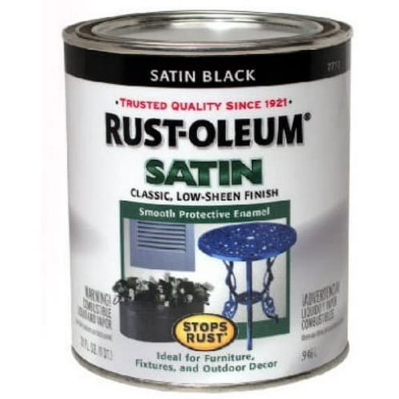 Rust-Oleum Protective Enamel Paint Satin Finish - Stops Rust - 32-Ounce, White — Interior & Exterior Use, Professional Finish