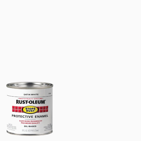 Rust-Oleum 7791730 Stops Rust Brush On Paint, Half Pint, Satin White