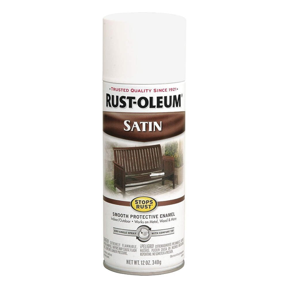 Rust-Oleum 7791830 Satin Enamel Finish White Spray Paint