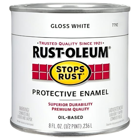 Rust-Oleum 7792730 Protective Enamel Paint, 8-Ounce, Gloss White Size: 8-Ounce Color: Gloss White, Model: 7792730, Outdoor & Hardware Store