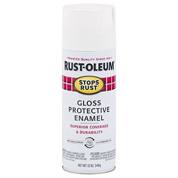 Rust-Oleum 7792830 Stops Rust Spray Paint, 12-Ounce, Gloss White