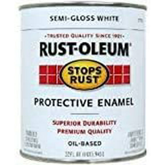 Rust-Oleum Stops Rust Semi-Gloss White Exterior Paint - Durable, Oil-Based - Set of 2, Quart