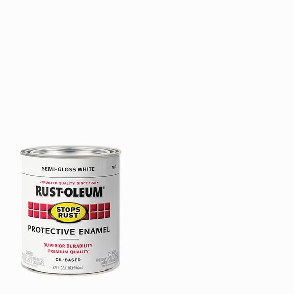 Rust-Oleum 7797502 Stops Rust, 32 oz. Quart, Semi Gloss White, Can- Set of 3 cans