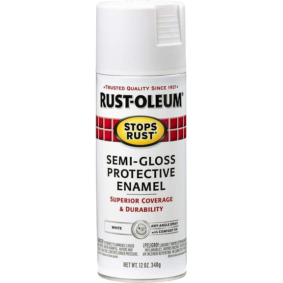 Rust-Oleum 7797830-2PK Stops Rust Spray Paint, 2 Pack, Semi-Gloss White, 2 Piece