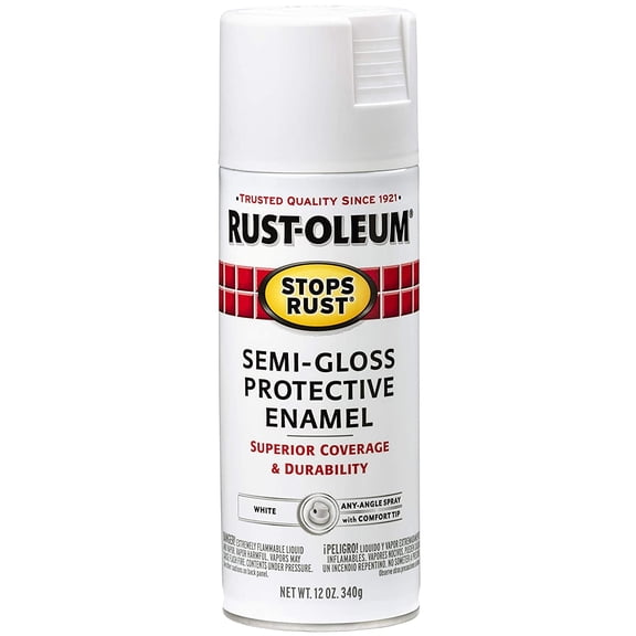 Rust-Oleum 7797830 Stops Rust Spray Paint, 6 Pack, Semi-Gloss White, 72 Ounce