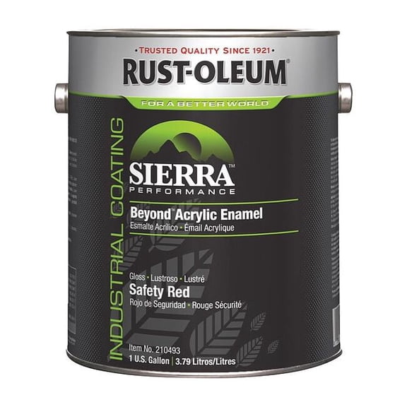 Rust-Oleum Interior/Exterior Paint, Glossy, Water Base, Safety Red, 1 gal 210493