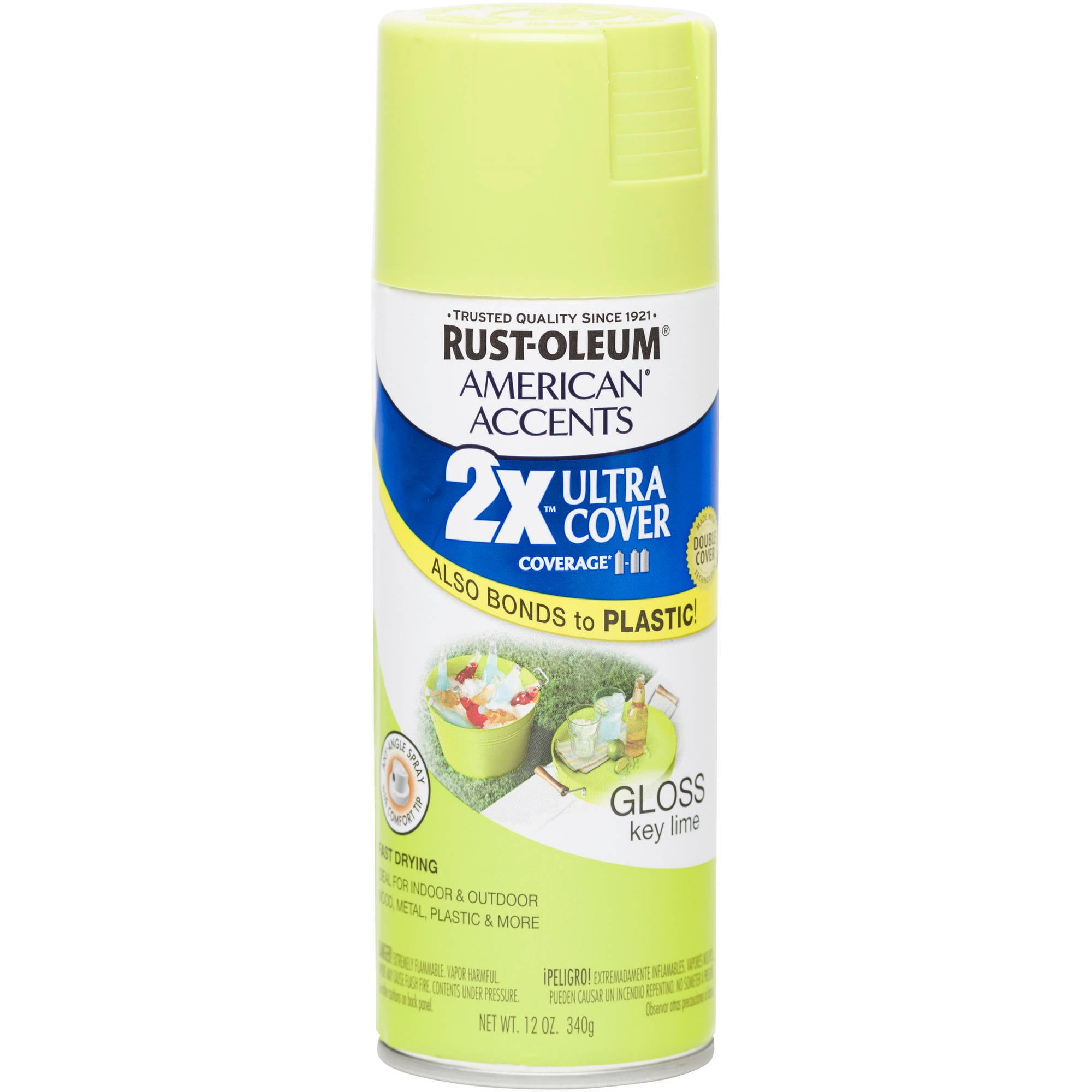 Rust-Oleum American Accents Ultra Cover 2X Gloss Key Lime Spray Paint and Primer in 1, 12 oz