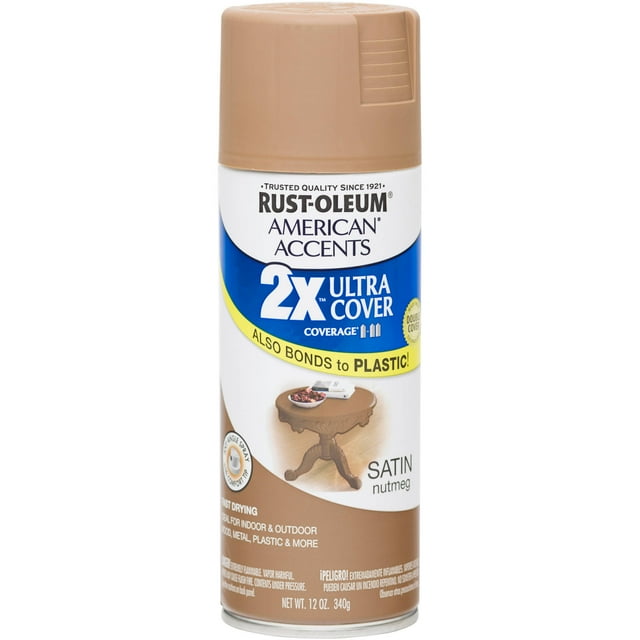 RustOleum American Accents Ultra Cover 2X Satin Nutmeg Spray Paint and