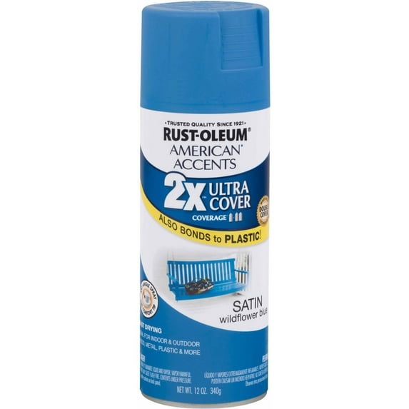 Rust-Oleum American Accents Ultra Cover 2X Satin Wildflower Spray Paint and Primer in 1, 12 oz