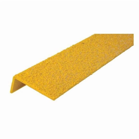 Anti-Slip Stair Nosing Fiberglass Reinforced Plastic Medium Grit Size, Yellow, 32 in W x