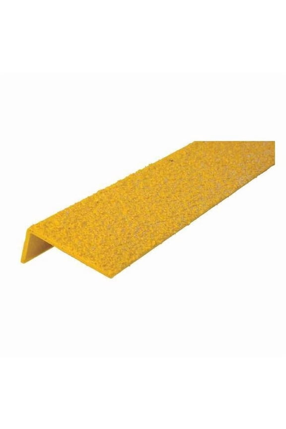 Anti-Slip Stair Nosing Fiberglass Reinforced Plastic Medium Grit Size, Yellow, 32 in W x