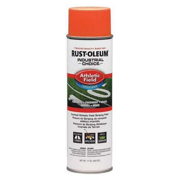 Rust-Oleum Athletic Field Striping Paint, 17 oz., Fluorescent Orange, Water -Based
