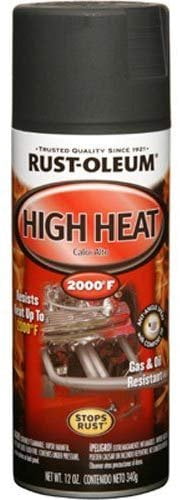 Black, Rust-Oleum Automotive High Heat Protective Enamel Flat Spray Paint-248903, 12 oz