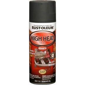 Black, Rust-Oleum Automotive High Heat Protective Enamel Flat Spray Paint-248903, 12 oz