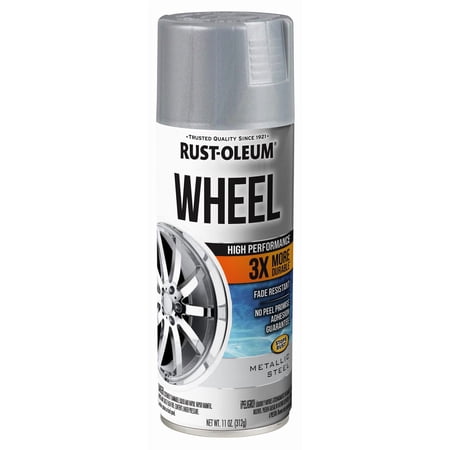 Rust-Oleum Automotive High Performance Wheel 3X, Metallic Steel, 11 Oz Spray - 366440