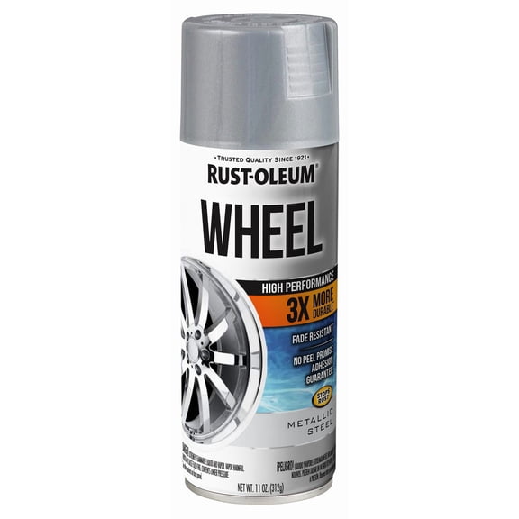 Rust-Oleum Automotive High Performance Wheel 3X, Metallic Steel, 11 Oz Spray - 366440