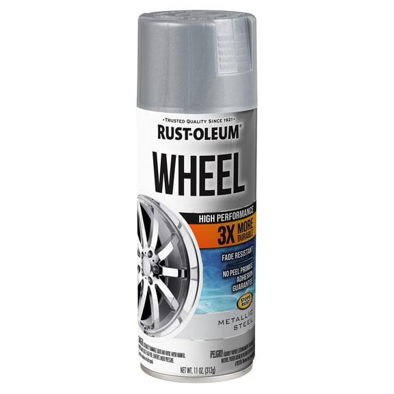 Rust-Oleum Automotive High Performance Wheel 3X, Metallic Steel, 11 Oz Spray - 366440