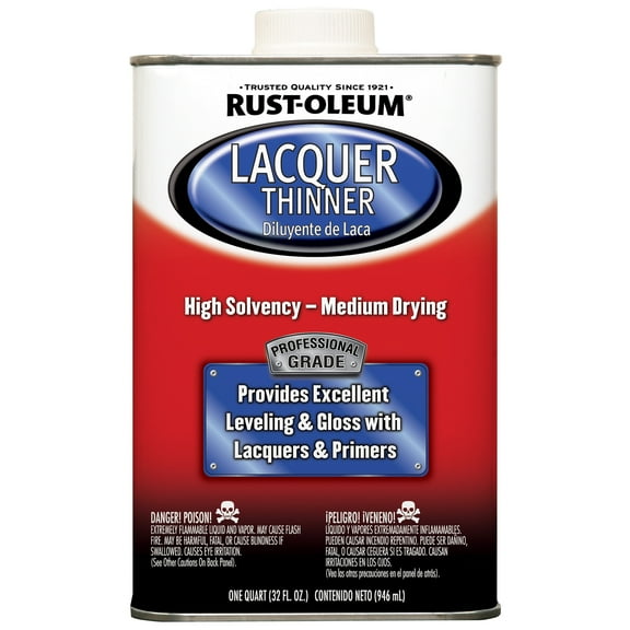 4 Pack, Rust-Oleum Automotive Low VOC Professional Lacquer Thinner-253307, Quart