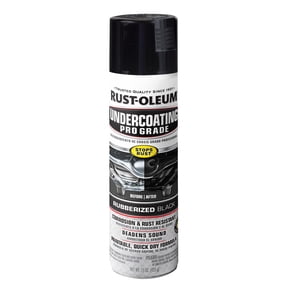 Black, Rust-Oleum Automotive Rubberized Undercoating Matte Spray Paint-248656, 15 oz