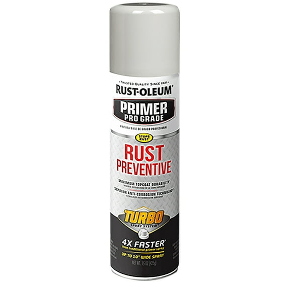 Rust-Oleum Automotive Turbo Pro Grade Rust Preventative Primer Spray, Gray, 15 oz