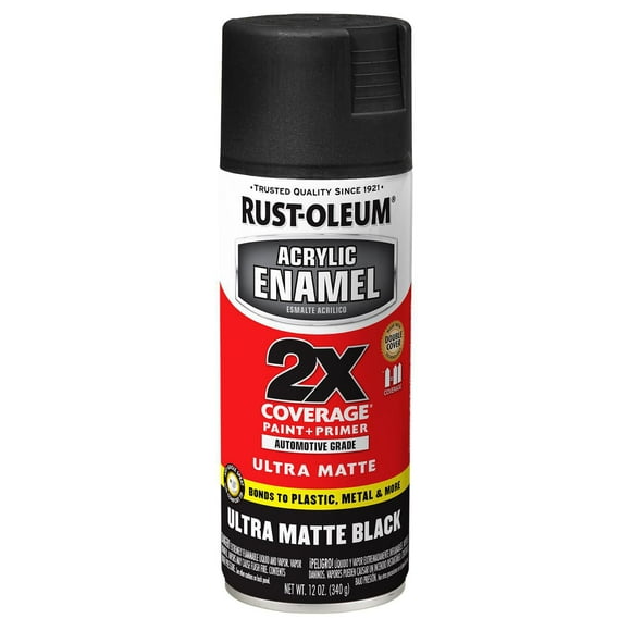 Rust-Oleum Automotive Ultra Cover 2X Black Matte Spray Paint, 6 Pieces