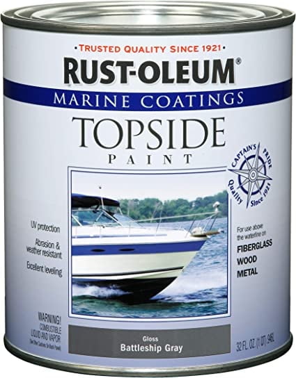 Rust-Oleum Available 207005 Marine Topside Paint Battleship Gray 1-Quart