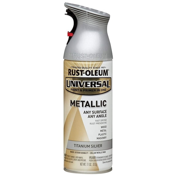 Rust-Oleum Available 245220 Universal All Surface Spray Paint, 11 oz, Metallic Titanium Silver
