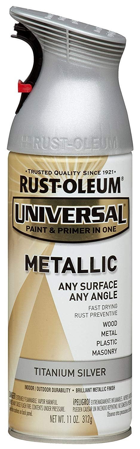 Titanium Silver, Rust-Oleum Universal All Surface Interior/Exterior  Metallic Spray Paint, 11 oz