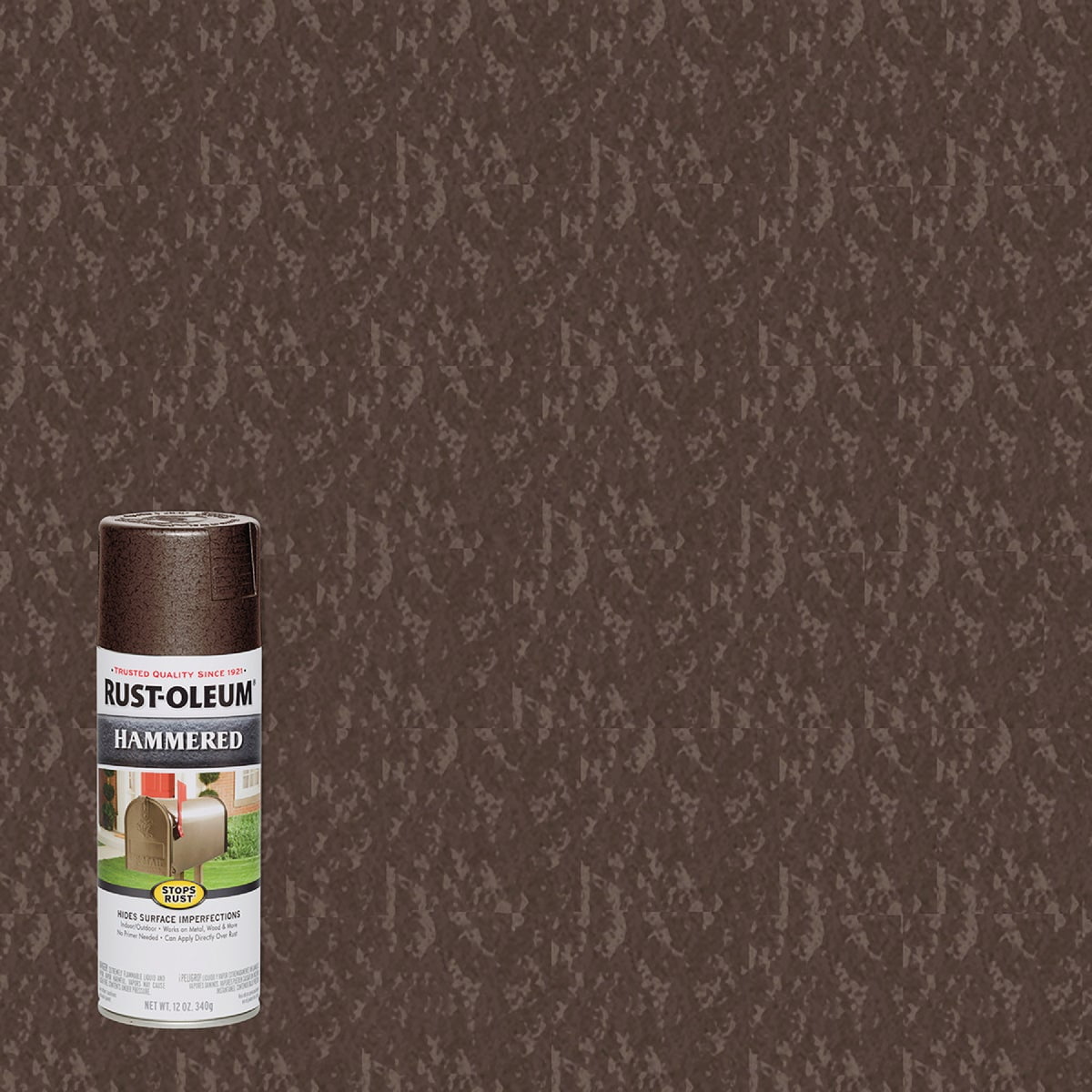 Rust-Oleum, Brown, 210880 Hammered Metal Finish Spray, 12-Ounce