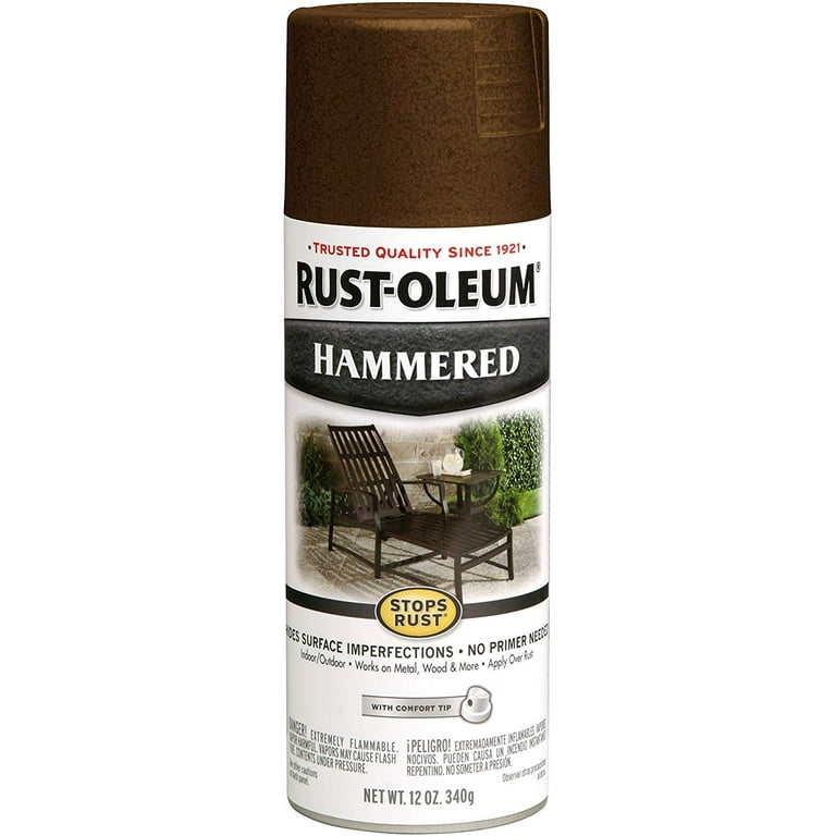 Rust Oleum Brown 210880 Hammered Metal Finish Spray 12 Ounce