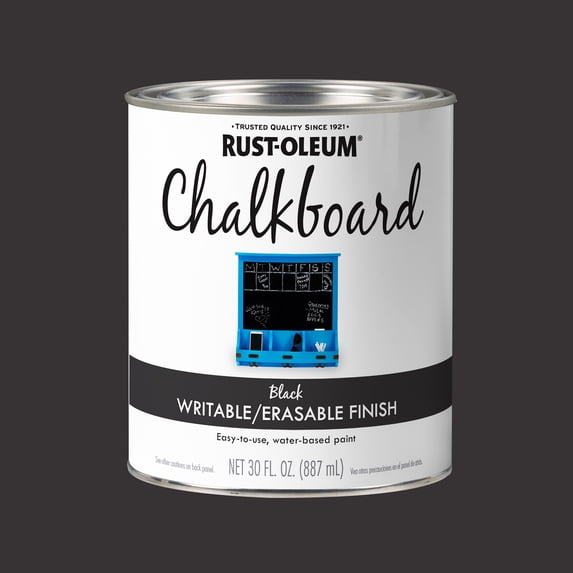 Rust-Oleum, Chalkboard Quart Paint, 1 Qt, Black Specialty Finish ...