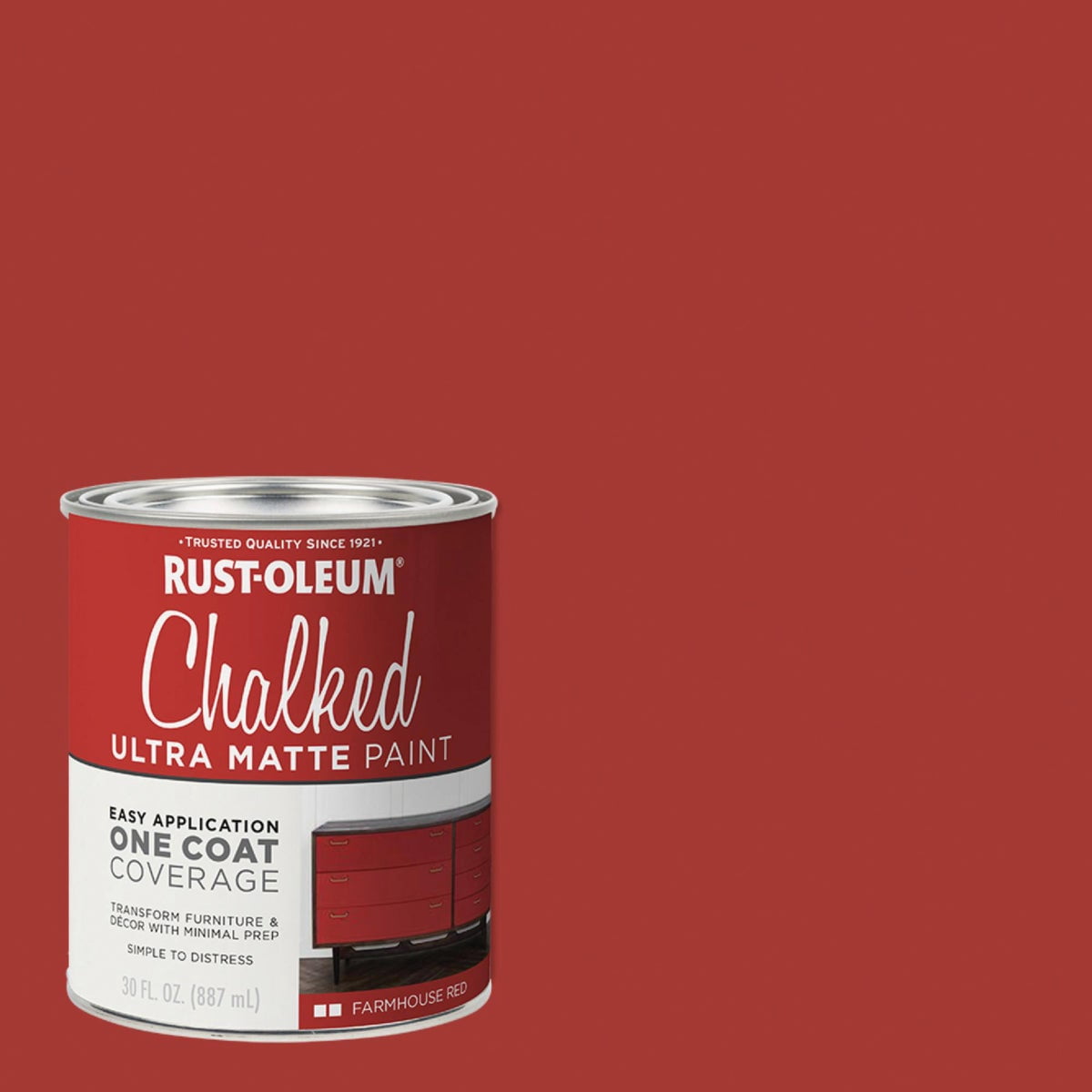 Rust-Oleum Chalked Ultra Matte Farmhouse Red Water-Based Acrylic Chalk Paint 30 oz.