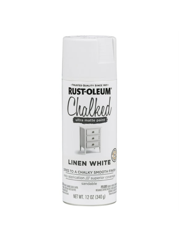 Rust-Oleum Chalked Ultra Matte Paint, Linen White, 12 oz spray paint