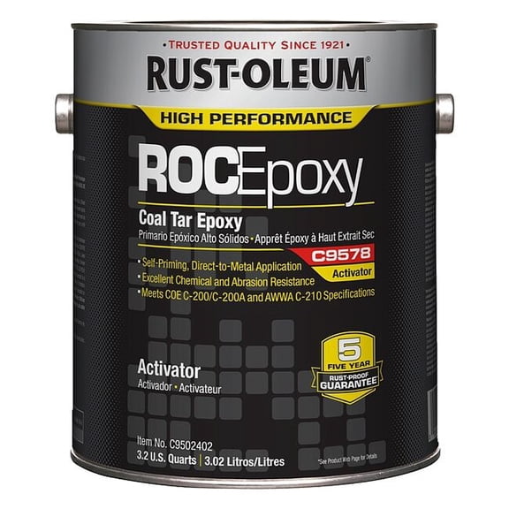Rust-Oleum Coal Tar Epoxy Activator, Clear, Semi-Gloss, 1 gal C9502402