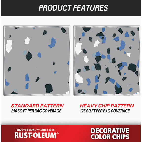 Rust-Oleum Color Chip Concrete Coating - Pack of 10 Residential Use, Standard Application