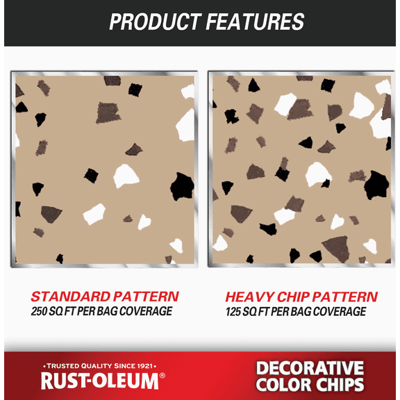 Rust-Oleum Color Chip Concrete Coating - Pack of 8 Residential Use, Standard Application