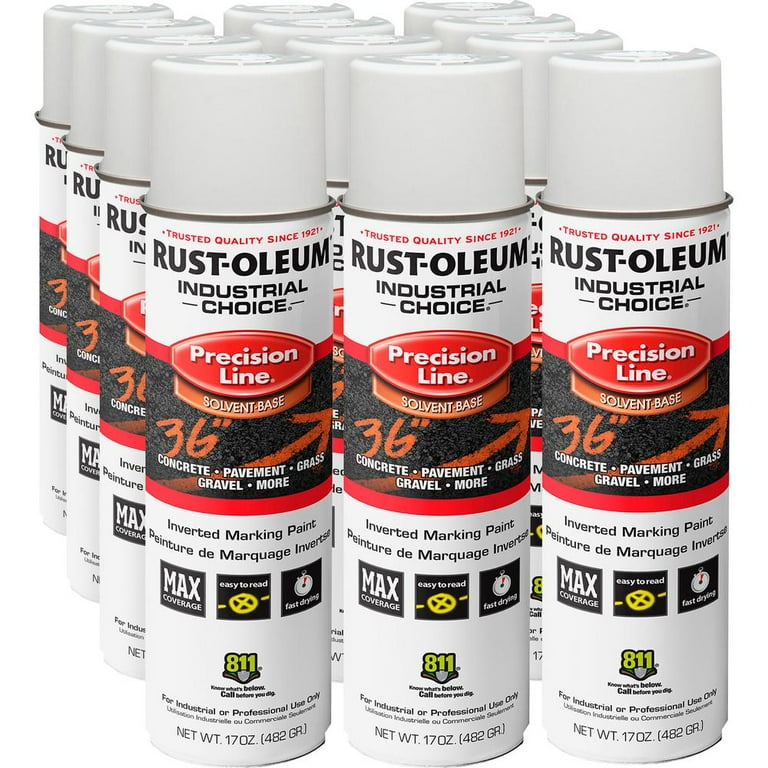 Rust-Oleum Color Precision Line Marking Paint - Liquid - 17 fl oz - 12 / Carton - White Rust-Oleum Color Precision Line Marking Paint - Liquid - 17 fl oz - 12 / Carton - White