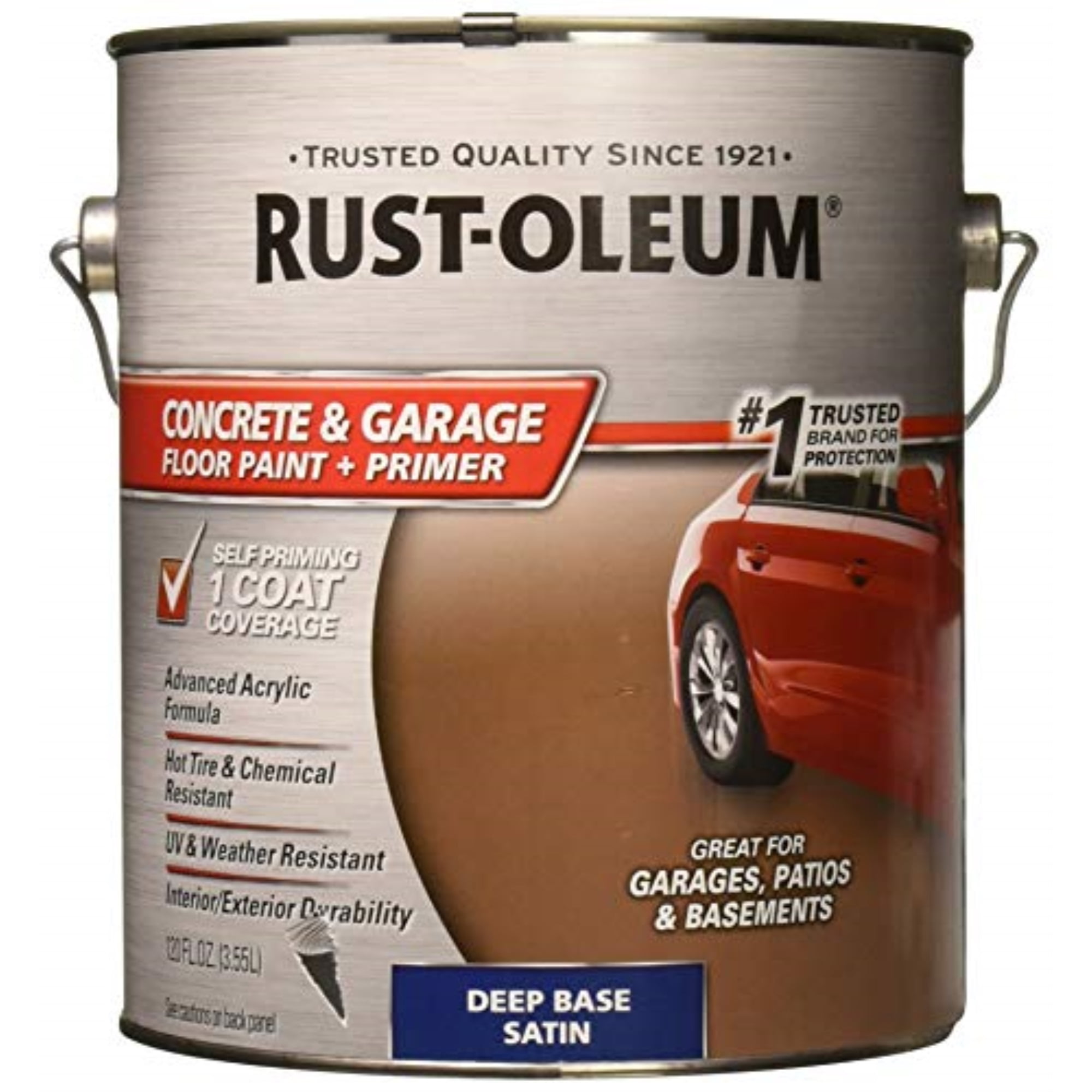 Rust-Oleum Concrete & Garage Floor Paint & Primer, 1 Gal., Deep Base ...